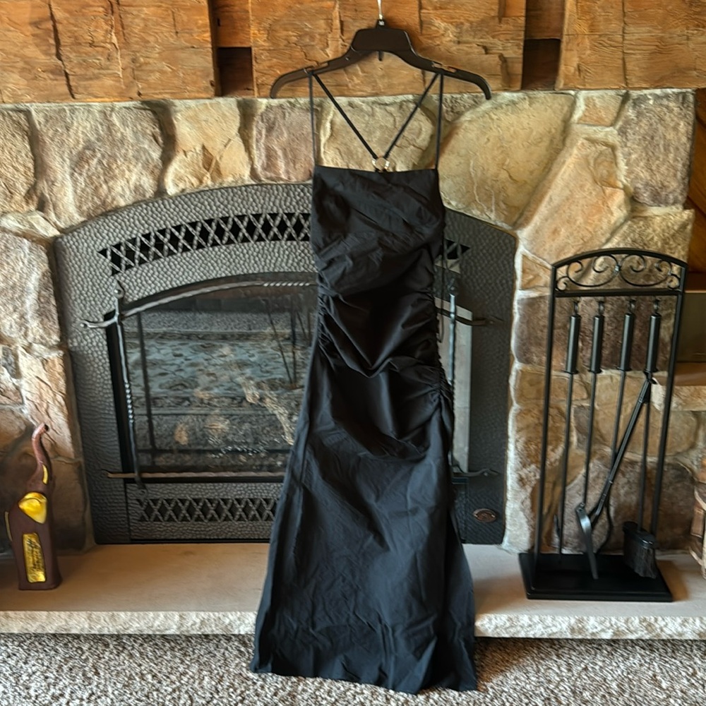 Zara black form fitting long dress